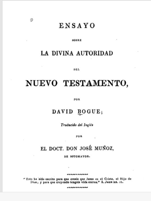 ENSAYO SOBRE LA DIVINA AUTORIDAD DEL NUEVO TESTAMENTO TRADUCIDO POR JOSÉ MUÑOZ DE SOTOMAYOR